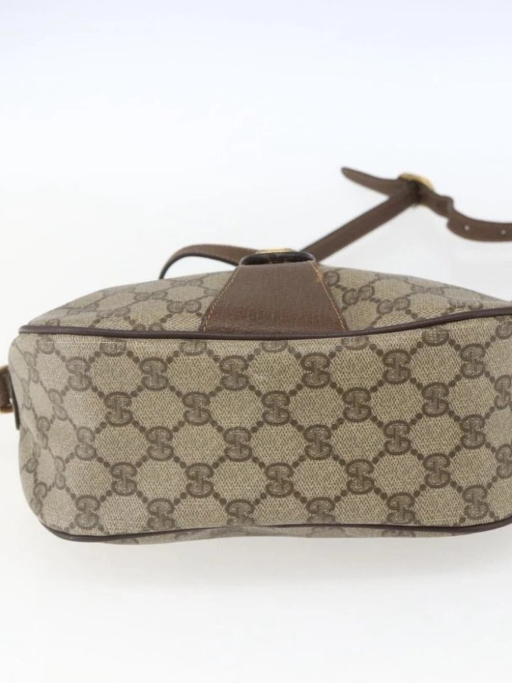 GUCCI GG Supreme Web Sherry Line Shoulder Bag PVC Beige - Picture 5 of 16